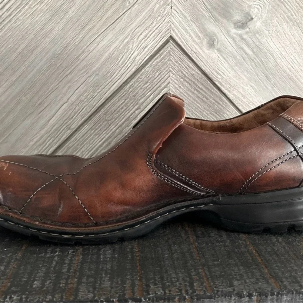 Clarks Escalade Leather Causal Loafers 70846 Brown Slip On Men Sz 9.5